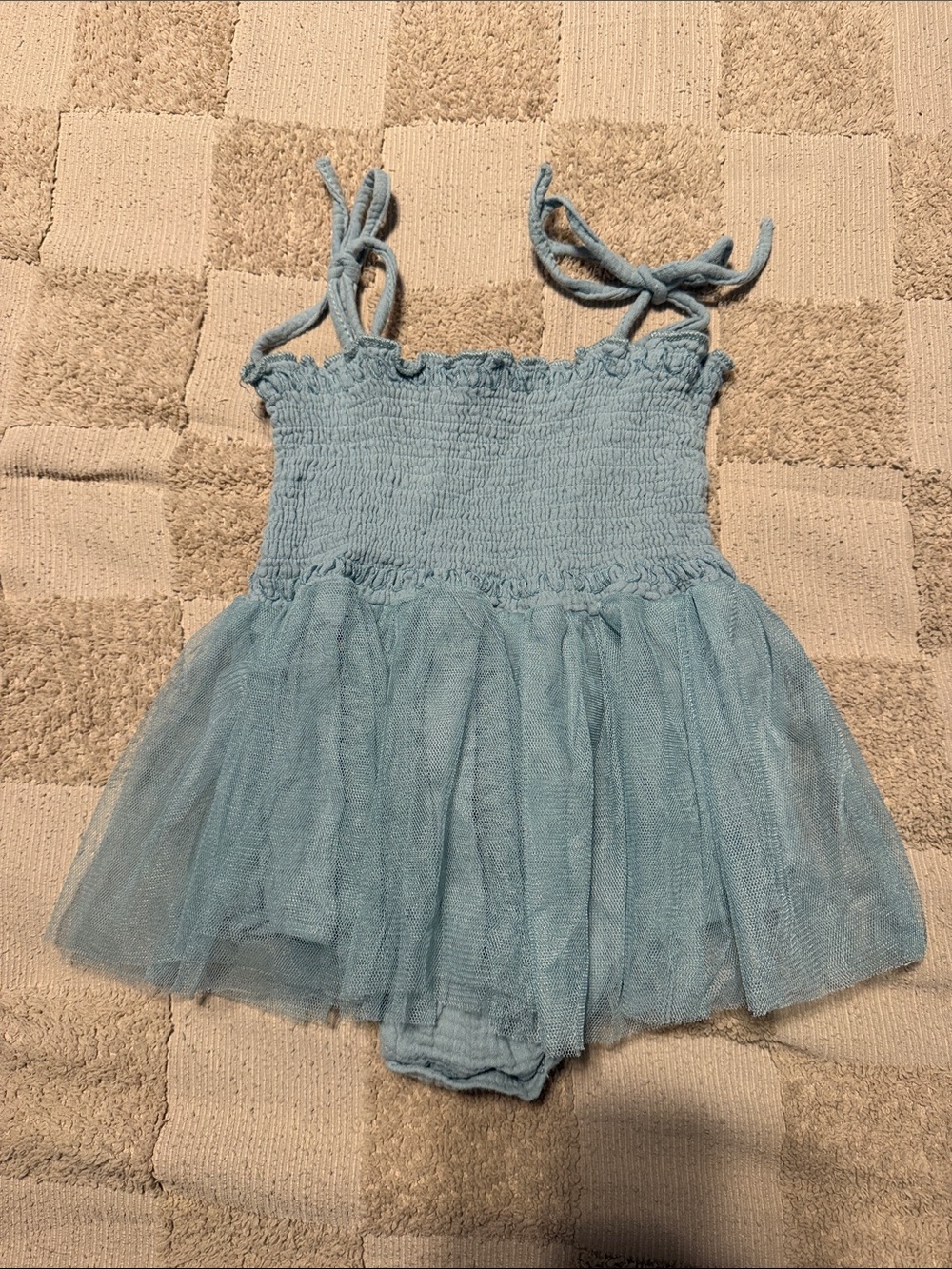 Light Blue Tulle One-Piece Bodysuit for Kids